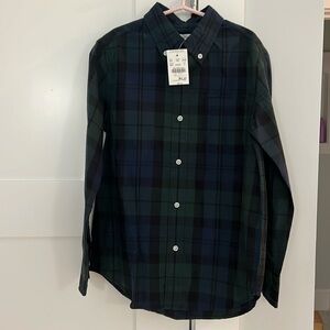 Crewcuts boys black watch dress shirt size 8